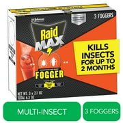 Raid Max Concentrated Deep Reach Fogger,Roach & Flea Insect Killer, 2.1 fl oz, 3 Cans
