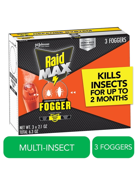 Max Concentrated Deep Reach Fogger, Roach & Flea Insect Killer, 2.1 oz, 3 Cans