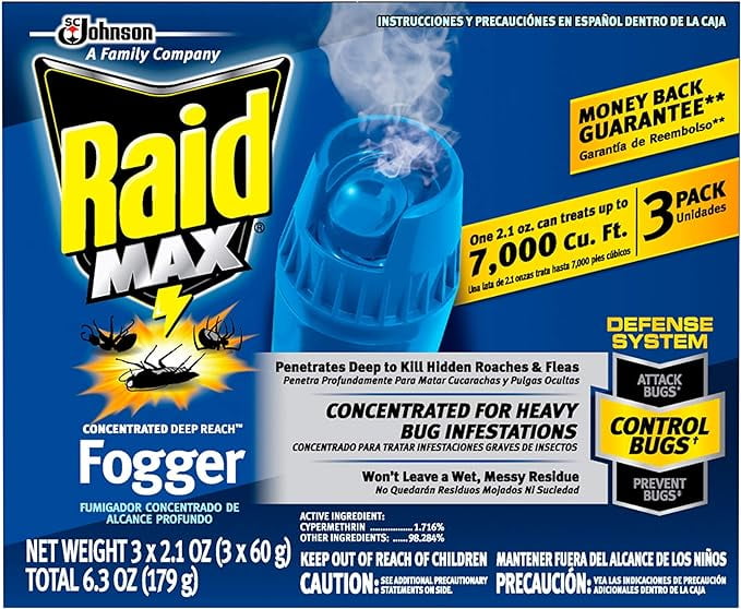 Raid Max Fogger, Insect Killer for Mosquito, Ant, Roach, Spider, Flea