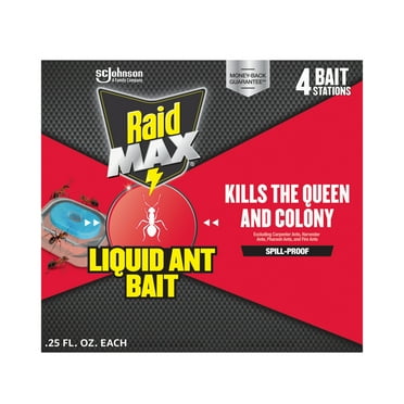 Raid Max Liquid Ant Insect Killer Bait, Outdoor and Indoor Ant Killer Traps for Home, 4 Count