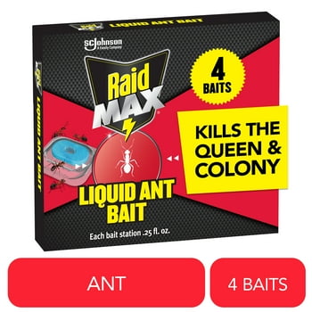 Raid MAX Liquid Ant Insect Killer Bait, Outdoor and Indoor Ant Killer Traps for Home, 4 Count