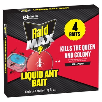 Raid Max Liquid Ant Insect Killer Bait, Outdoor and Indoor Ant Killer Traps for Home, 4 Count