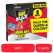 Raid MAX Liquid Ant Killer Bait, Outdoor and Indoor Ant Killer Traps for Home, 8 Count