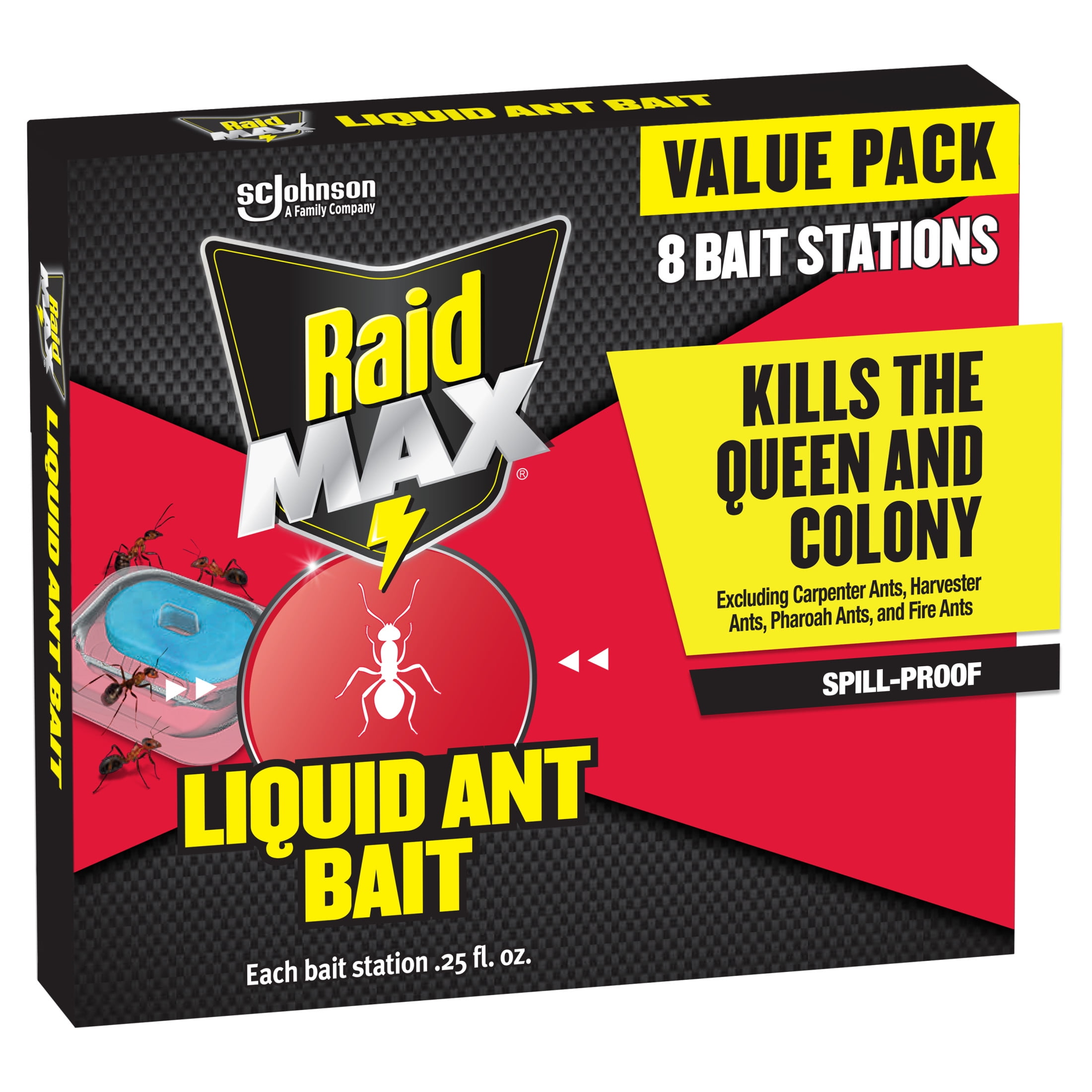 Raid Max Liquid Ant Killer Bait, Outdoor and Indoor Ant Inse Count Killer Traps for Home, 8 Count