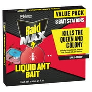 Raid Max Liquid Ant Killer Bait, Outdoor and Indoor Ant Insect Killer Traps for Home, 8 Count