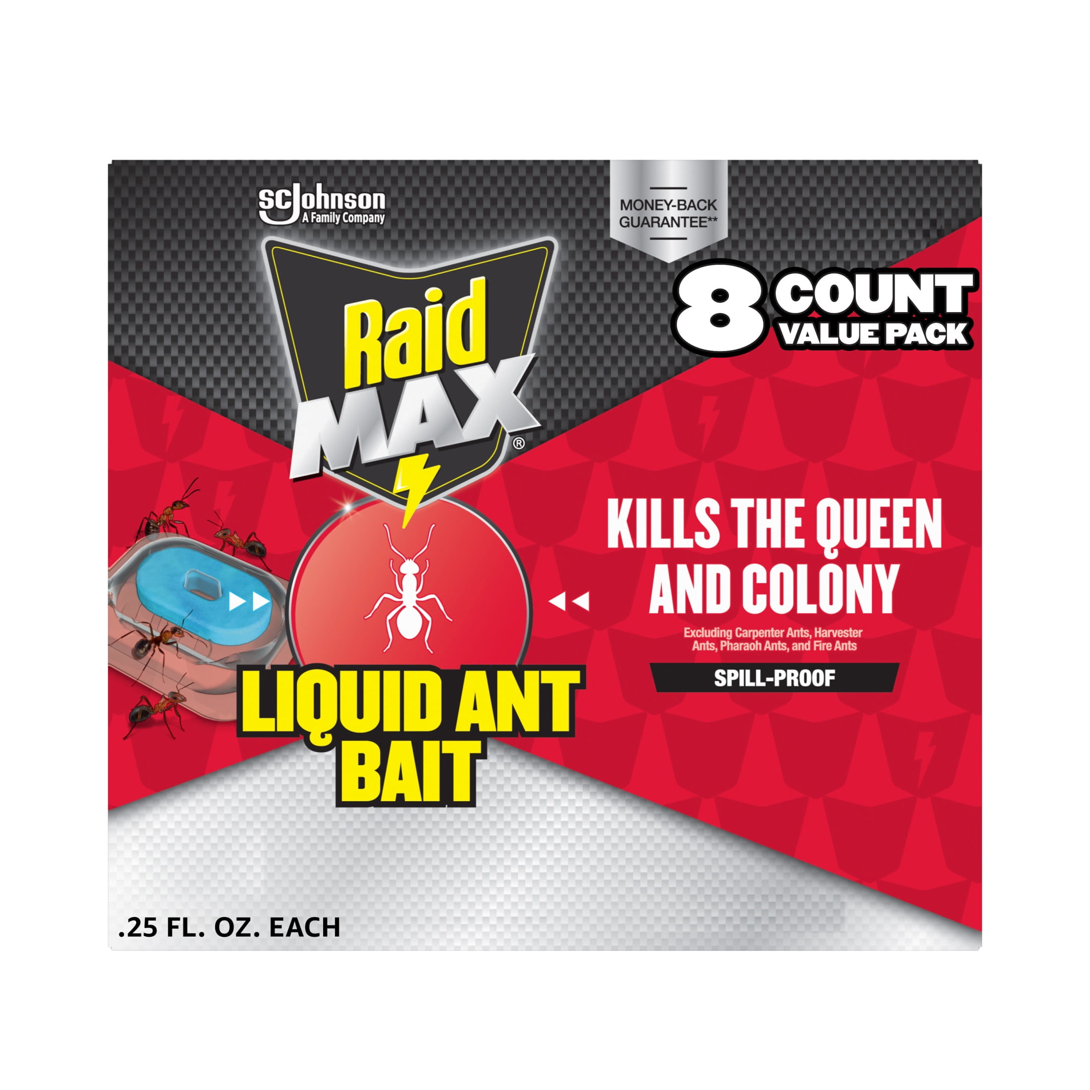 Raid Max Liquid Ant Killer Bait, Outdoor and Indoor Ant Insect Killer Traps for Home, 8 Count