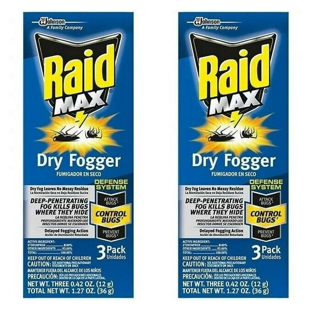 Raid Max Dry Fogger, Insect Killer for Home, Pack of 6
