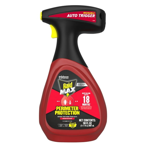 Raid Max Perimeter Protection, 18 Month Effective Multi Insect Killer Spray, 30 fl oz
