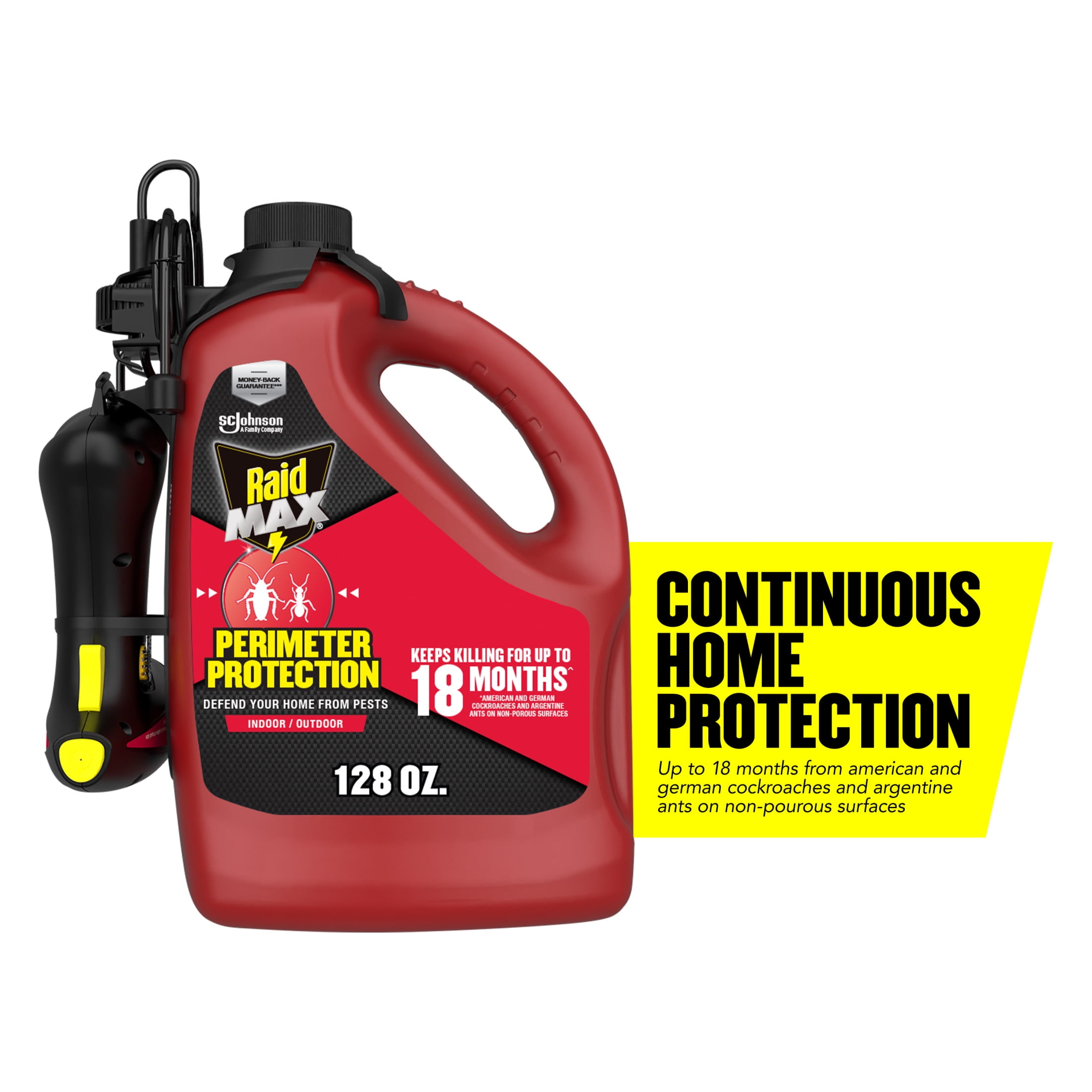 Raid Max Perimeter Protection Indoor and Outdoor Defense System Insect Killer Spray, 128 fl oz