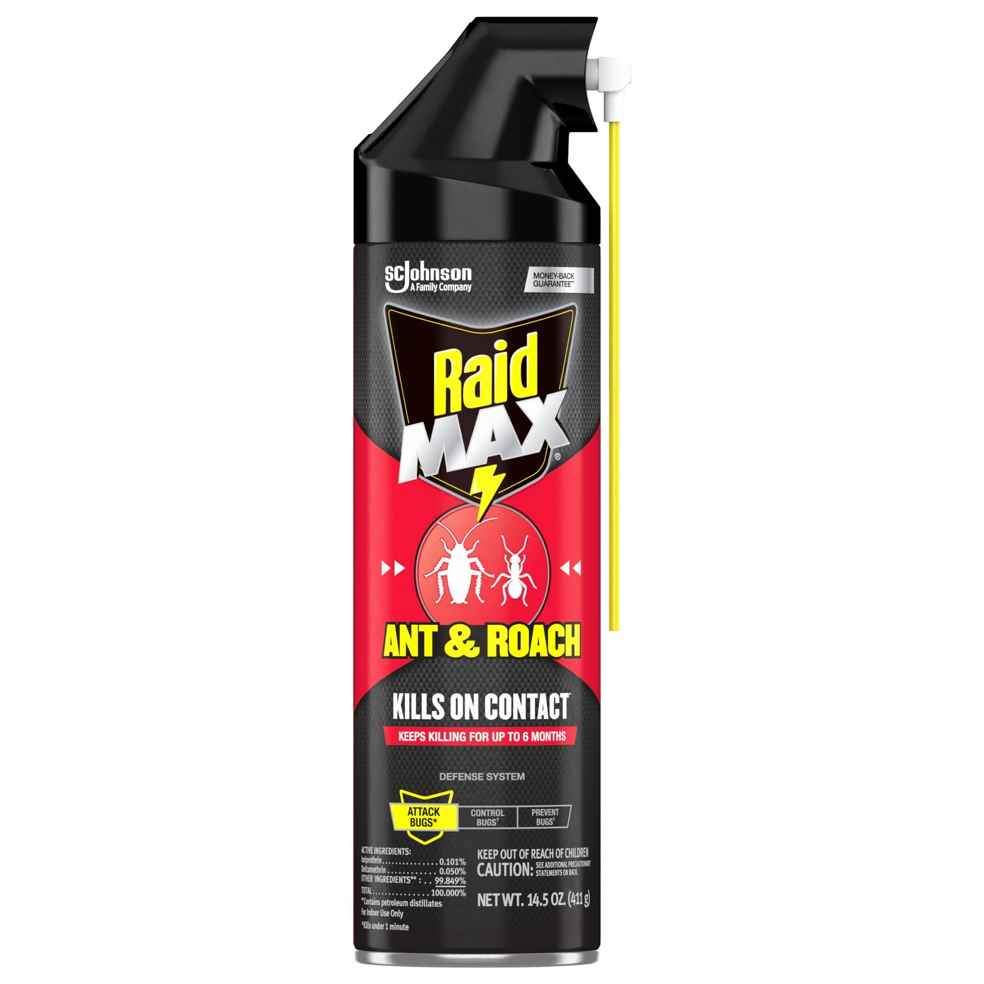 Raid Max Roach Insect Killer Aerosol Spray On Bugs - 14.5 Oz, 3 Pack