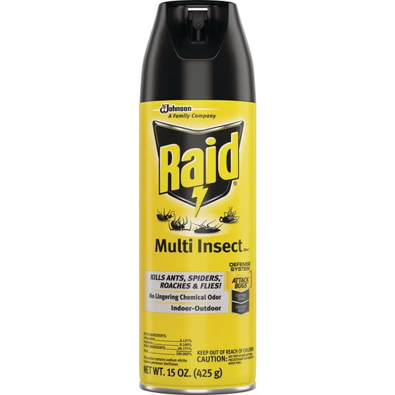 Raid Multi Insect Killer Spray - Insecticide for Flies, Indoor Use - 15 Ounce