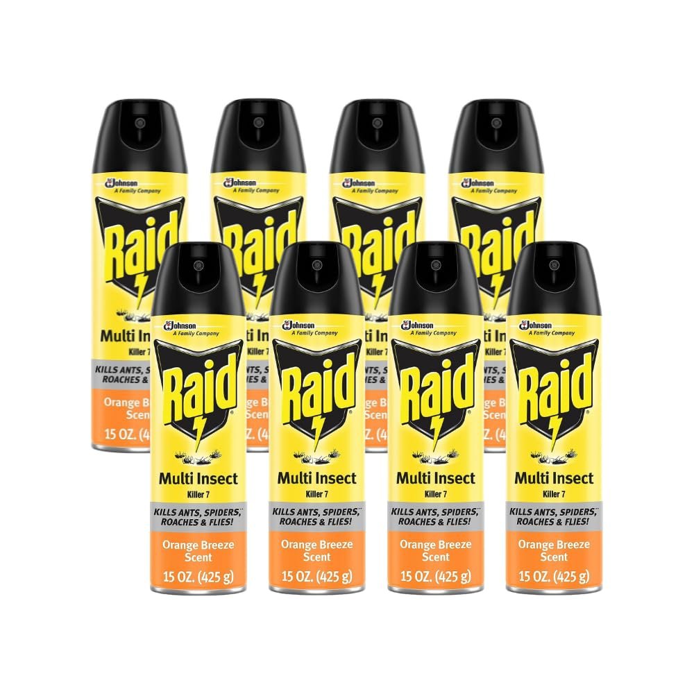 Raid Multi Insect Killer, Orange Breeze 15 Ounce Pack of 8