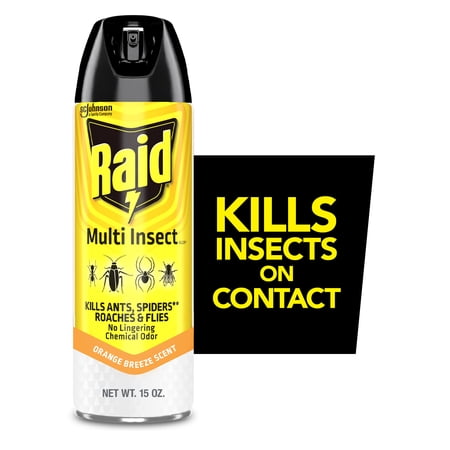 Raid Multi Insect Killer 7, Bug Killer Spray, Orange Breeze Scent, 15 oz
