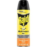 Raid Multi Insect Killer, Orange Breeze, 15 oz (Pack of 3)