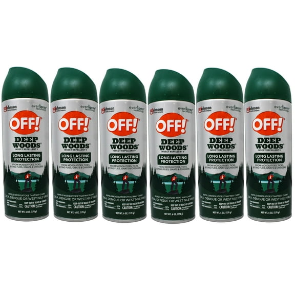 Raid Off Deep Woods Insect Repellent, 6 Oz, 6 Pack