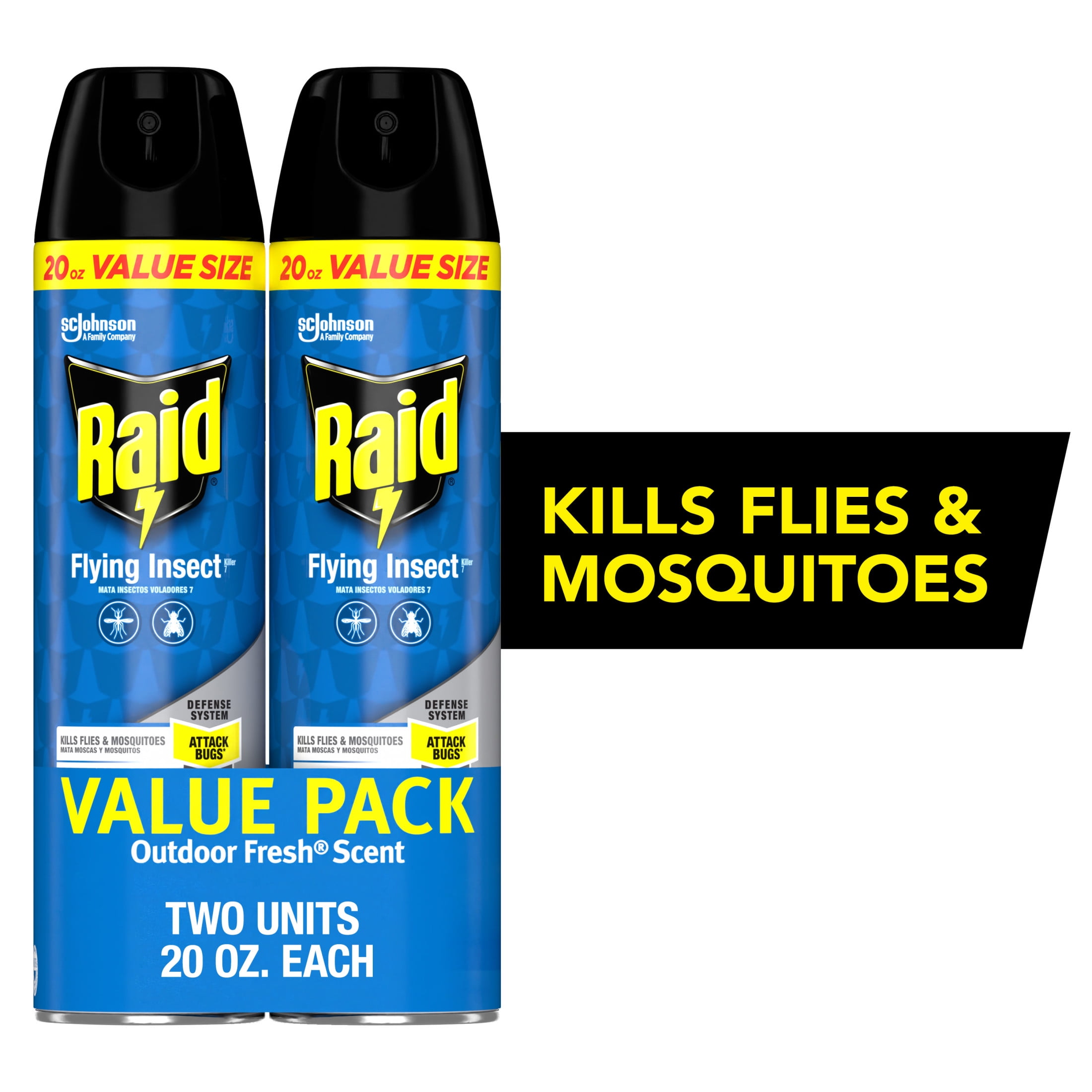 Raid Outdoor Defense Flying Insect Killer Bug Spray Value Size, 20 oz