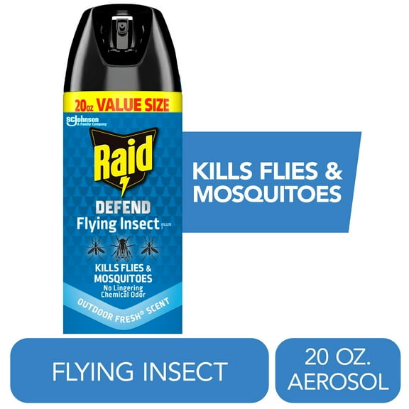 Raid Defend Flying Insect Killer 7, Flying Insect Spray Can, Outdoor Fresh Scent, 20 oz