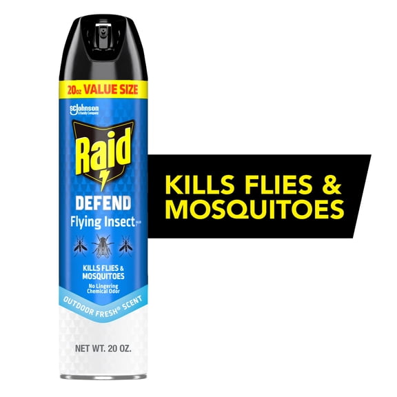Raid Defend Flying Insect Killer 7, Flying Insect Spray Can, Outdoor Fresh Scent, 20 oz