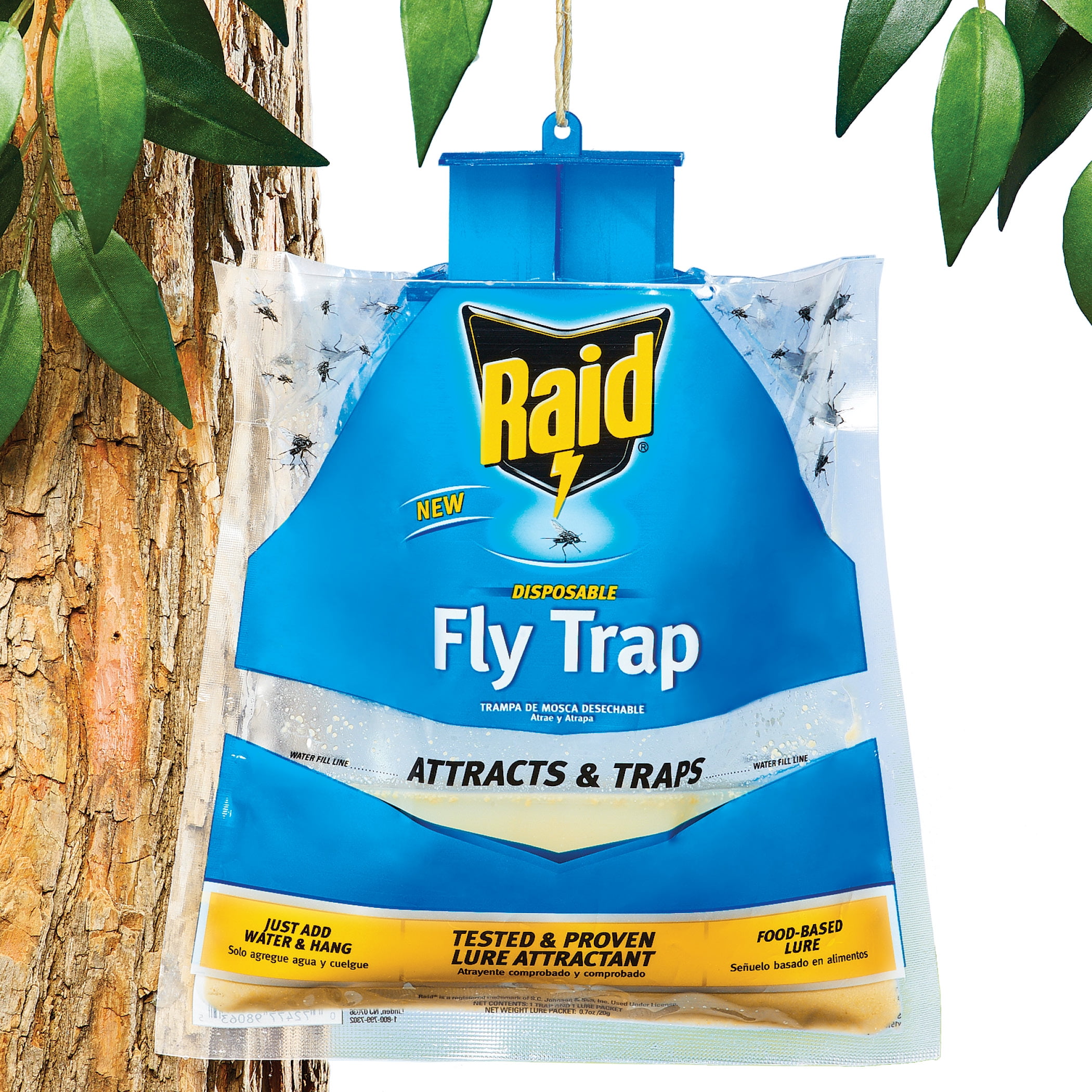 Raid Outdoor Disposable Hanging Fly Trap (3 Pack) 