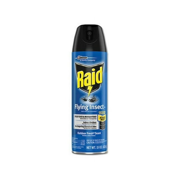 Raid Outdoor Flying Insect Killer Aerosol Spray, 15 fl oz, 12 Count