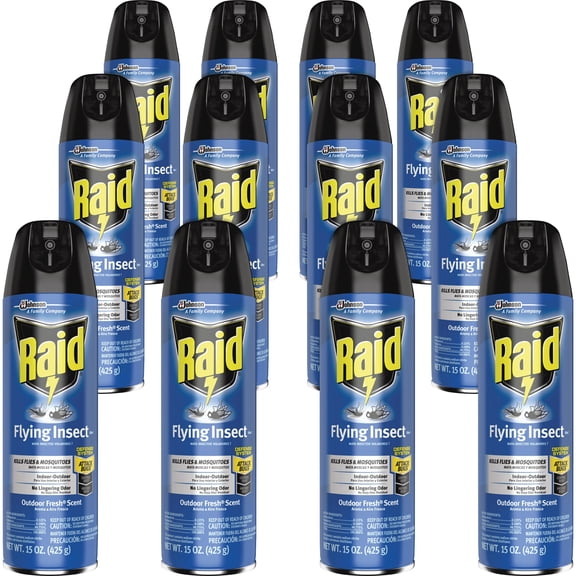 Raid, SJN617717CT, Flying Insect Killer, 12 / Carton, Off White