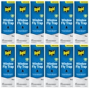 Raid Window Fly Trap, Discreet & Effective Fly Adhesives, 8 Counts, 12 Pack (96 Traps)