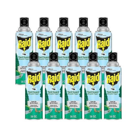Raid Yard Guard Mosquito Fogger Outdoor Fogger Bug Spray - Insecticide - Pack of 10, 16 oz