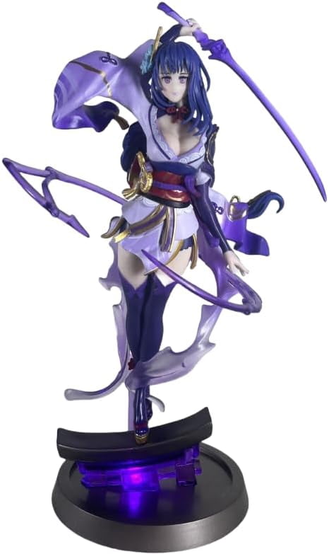 Raiden Shogun Figure Thunderous Silence Luminous Raiden Shogun Anime Figures 25cm/9.8inch PVC Model Collectible for Anime Fans Gift
