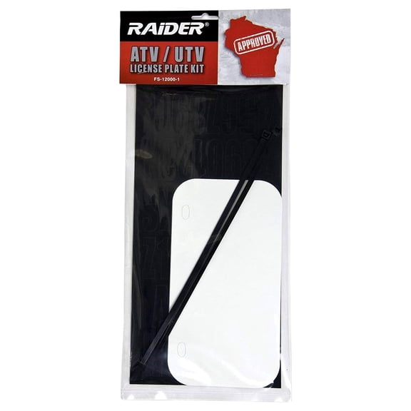 Raider ATV / UTV Wisconsin License Plate Kit With Numbers And Letters Included (7.5 in X 4 in)