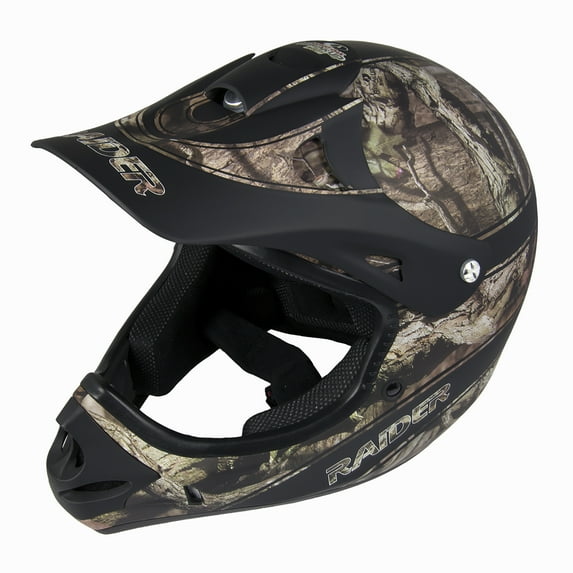 Raider Ambush Motocross Off-Road Youth Helmet DOT Approved - Mossy Oak - Medium