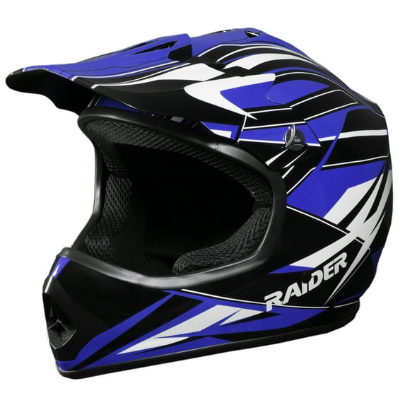Raider GX3 Motocross Dirt Bike Youth Helmet DOT Approved - Blue - YL