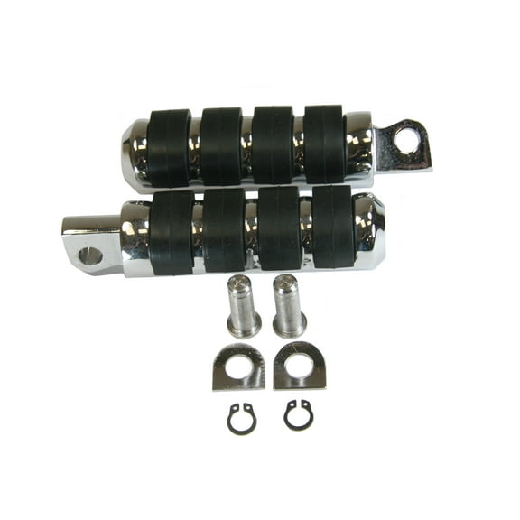 Raider, KIT-6050-E, 2 Chrome Foot Pegs, Washers, Pins & Rings for Forward Controls 2004-2013 for Harley XL Sportster models