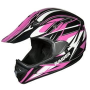 Raider Motocross ATV Off-Road RX1 Open Face Adult Helmet DOT Approved - Pink - Large