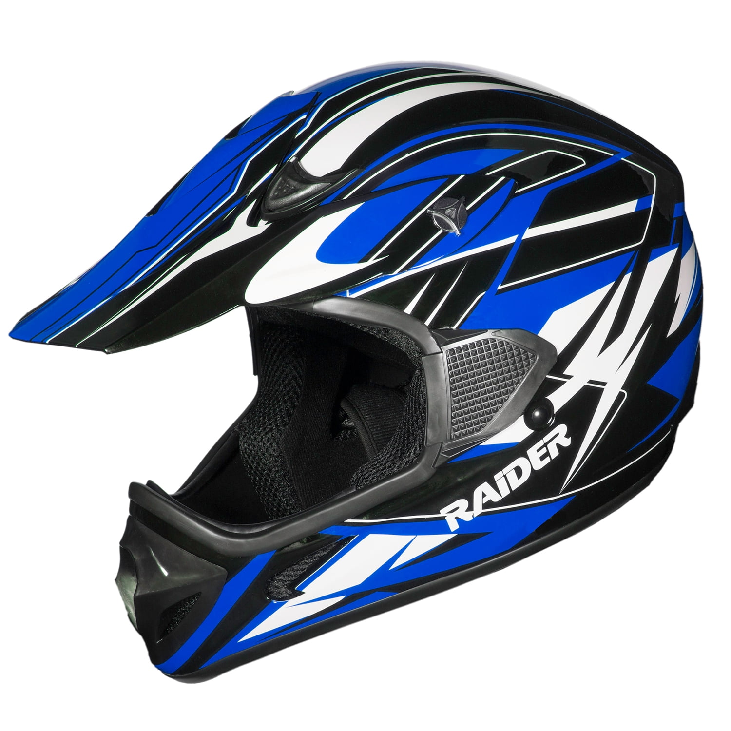 Raider Motocross RX1 Dirt Bike Helmet DOT Approved - Blue - Large