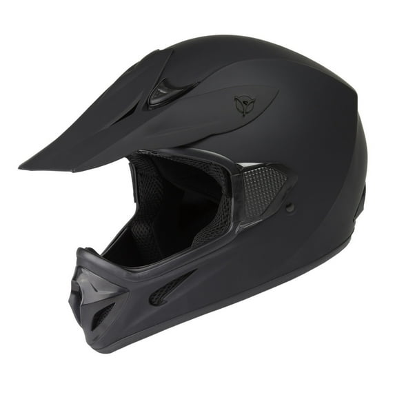 Raider Motocross RX1 Open Face Helmet DOT Approved - Matte Black - XL