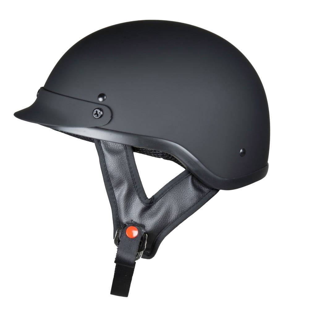 Raider Motorcycle Half Helmet DOT Approved (Matte Black), S-XL