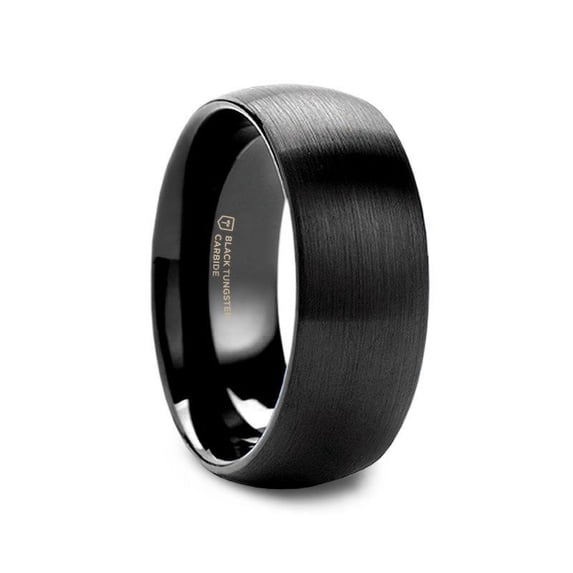 Raider Tungsten Black Wedding Band Domed Brush Finished