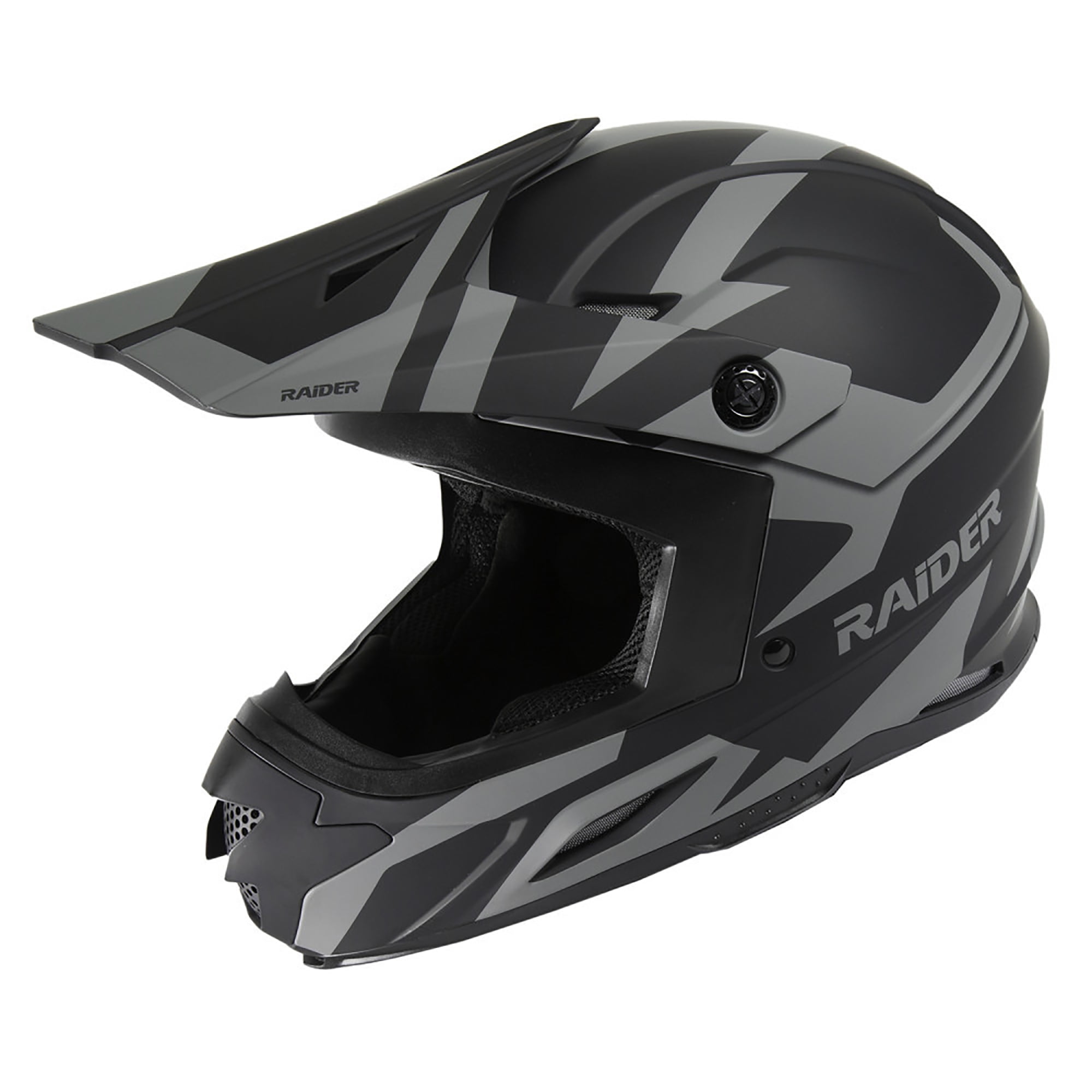 Raider Z7 MX Off-Road ATV UTV Adult Helmet DOT Approved - Black/Silver - 2XL