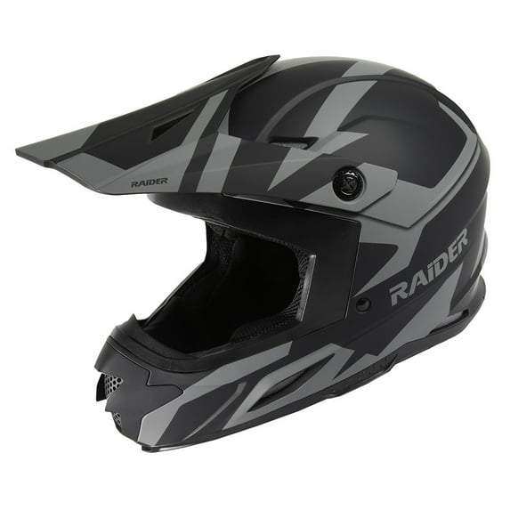 Raider Z7 MX Off-Road Helmet DOT Approved - Black/Silver - Med
