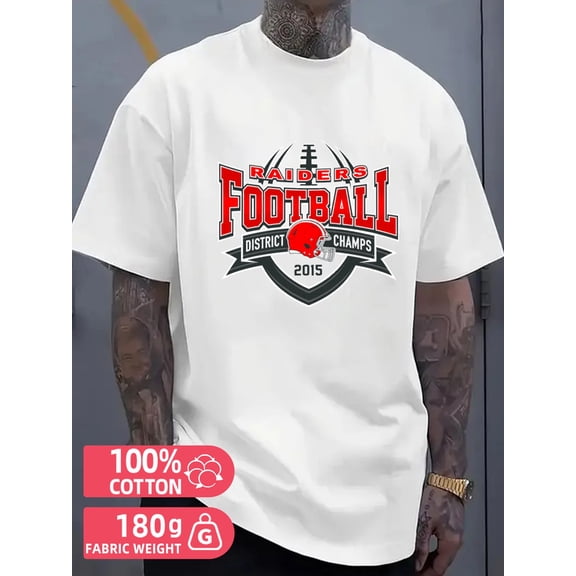 Raiders Football Champs mens white 180G 100% Cotton Fashionable summer T-shirt,machine washable Funny Unisex Shirt Graphic Tee tshirts Original Unisex Shirt Crewneck tshirts