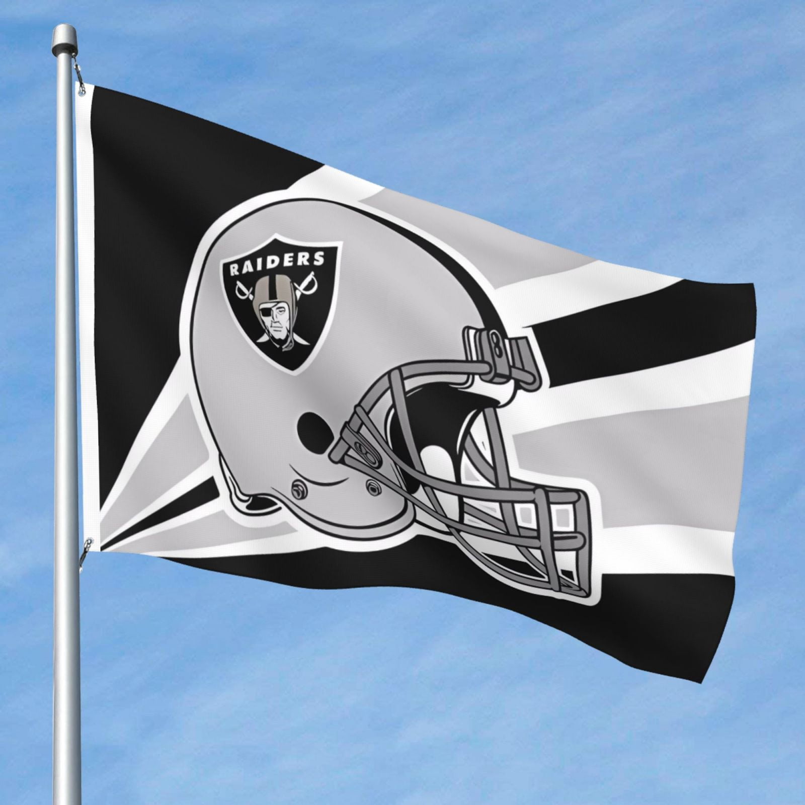Las Vegas Raiders Retro Garden Flag & Stand Set – 13x18" Double Sided Flag, 40" Steel Pole, Officially Licensed