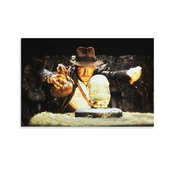 Raiders of The Lost Ark American Old Movie Poster Painting On Canvas Wall Art Poster Scroll Picture Print Living Room Walls Decor Home Posters 12x18inch(30x45cm)