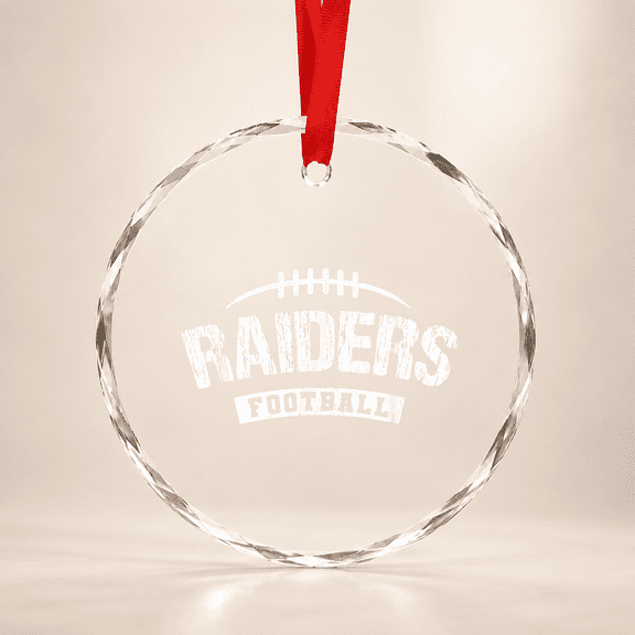 Raiders Navarre Football Distressed HS Glass Ornament