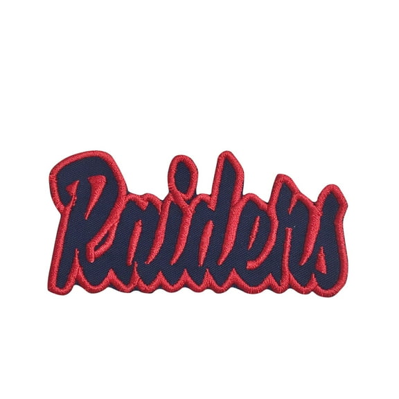Raiders - Navy Blue/Red - Team Mascot - Words/Names - Iron on Applique/Embroidered Patch