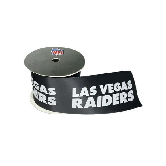 Raiders Printed Ribbon 2 1/4"-Inch Width, 3 Feet - 1 Yard - USA Licensed Bows