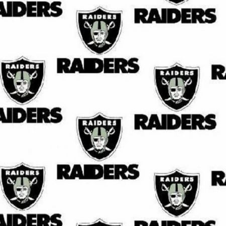 Raiders White Cotton Fabric