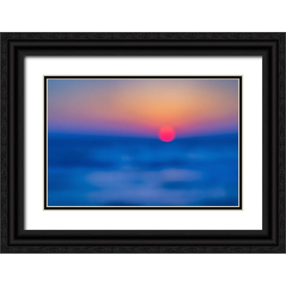 Raif, Joshua 32x23 Black Ornate Wood Framed with Double Matting Museum Art Print Titled - Mediterranean sunset