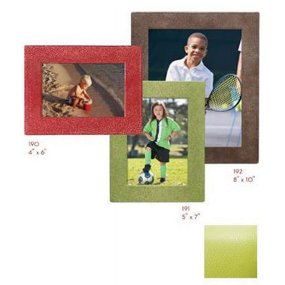 Raika 4in. x 6in. Square Edge Leather Frames - Lime