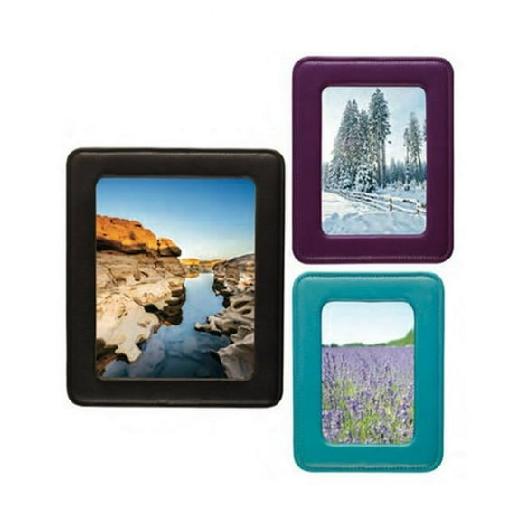 Raika 8 x 10 in. Rounded Corner Leather Frame - Turquoise