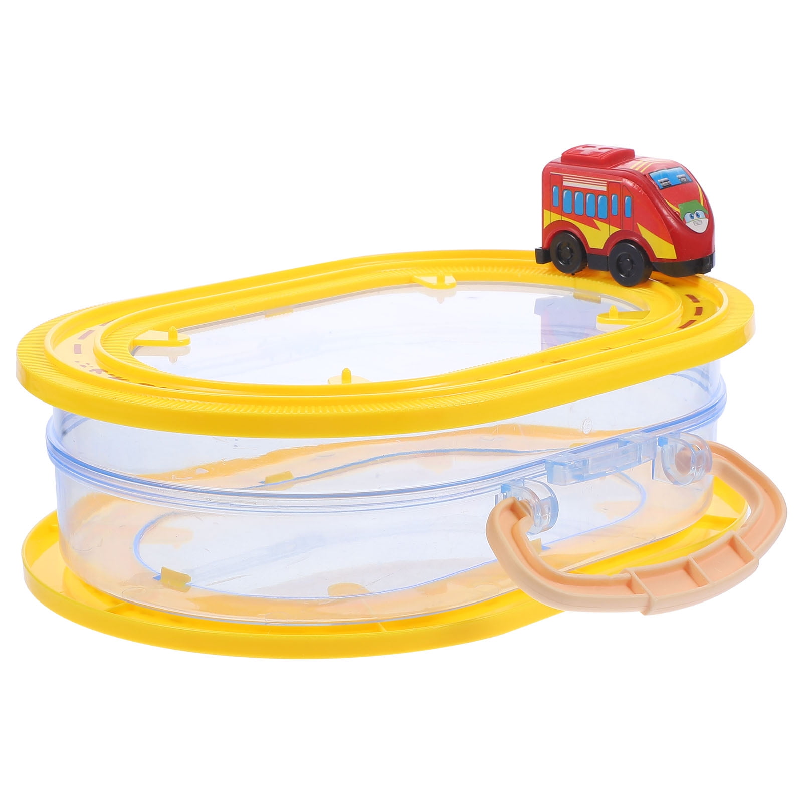 Rail Car Storage Box Pretend Play Windup Toy Organizer Carrying Case